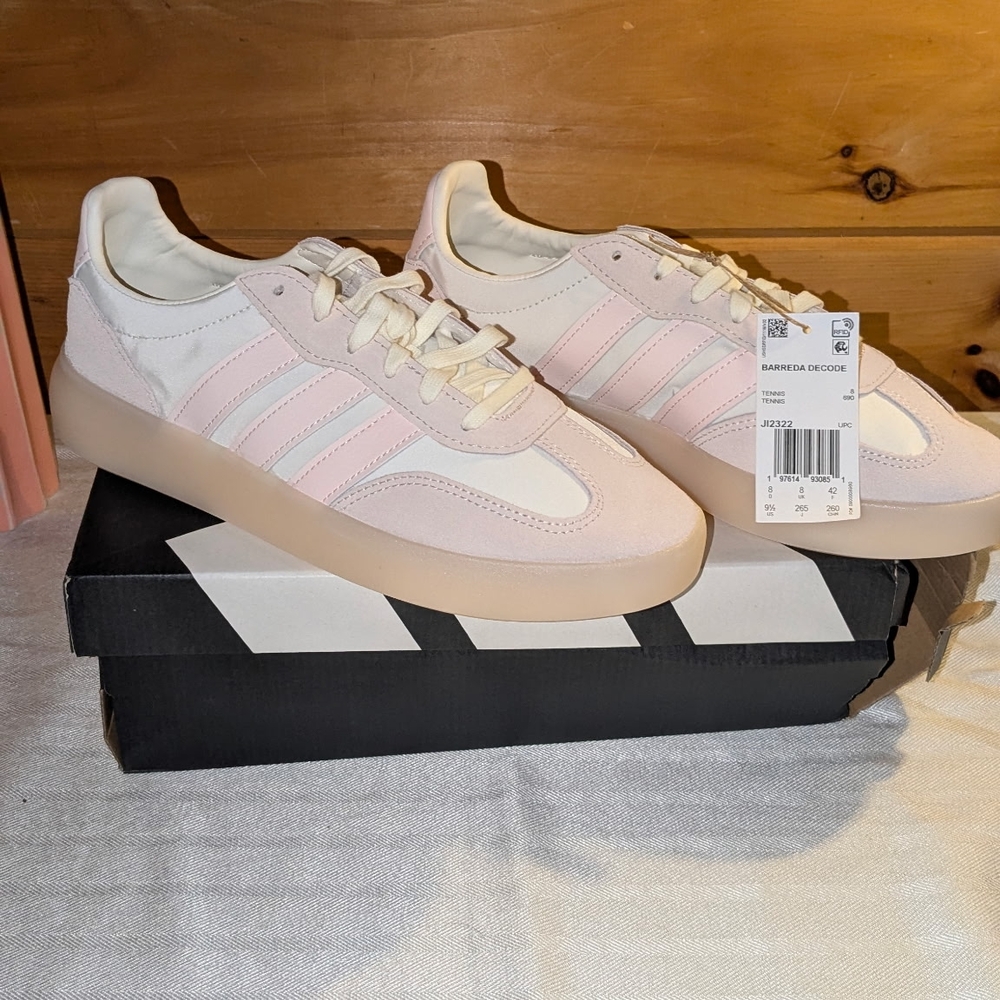 Adidas Women's Size 9.5 Pink and White Sneakers